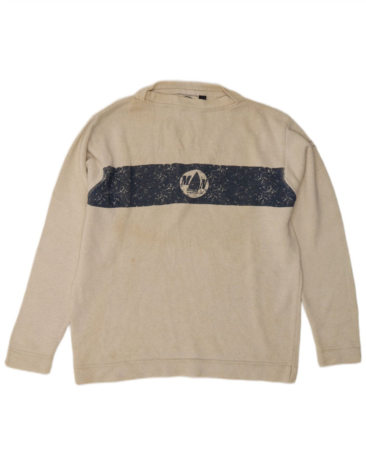Suéter masculino Murphy & Nye Sailmakers com gola de barco, pequeno esbranquiçado