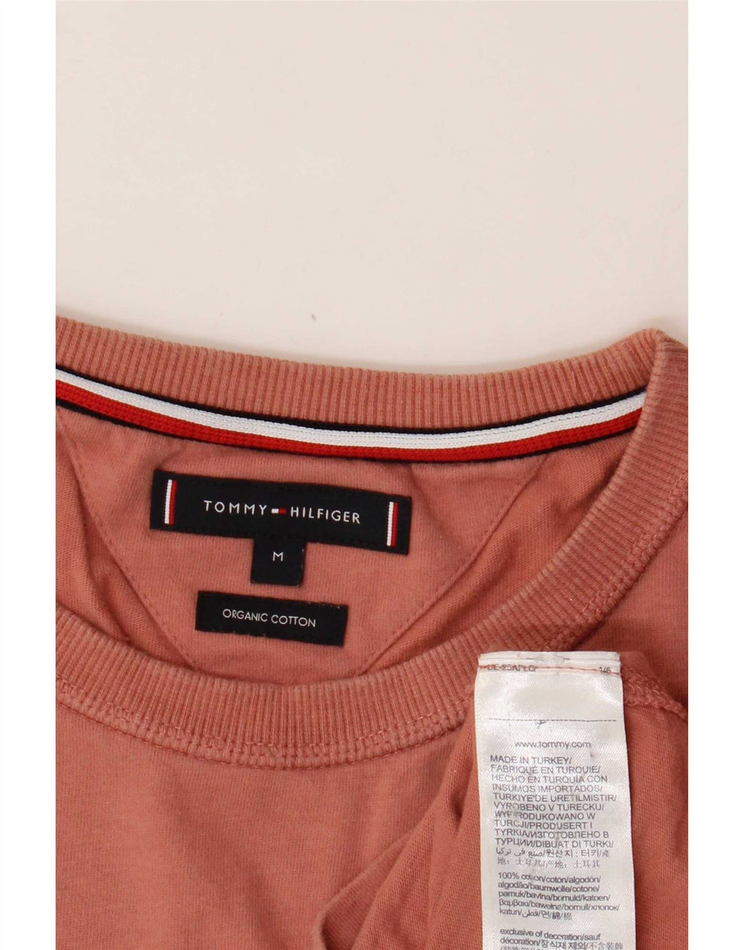 Tommy Hilfiger Camiseta masculina de algodão marrom médio