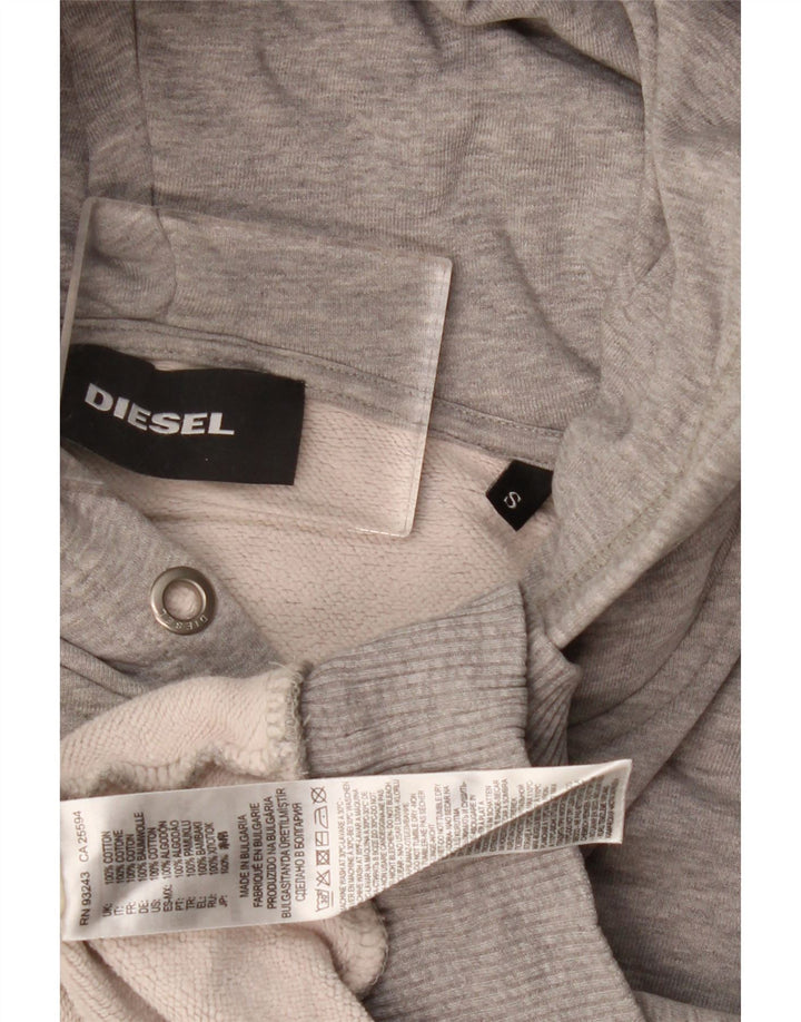 Diesel masculino gráfico moletom com capuz pequeno cinza