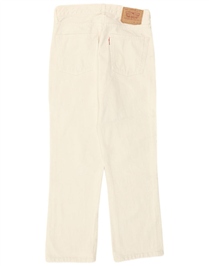 Jeans retos femininos Levi's W31 L27 algodão branco