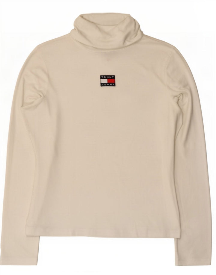 Top gráfico feminino Tommy Hilfiger manga comprida UK 14 grande branco