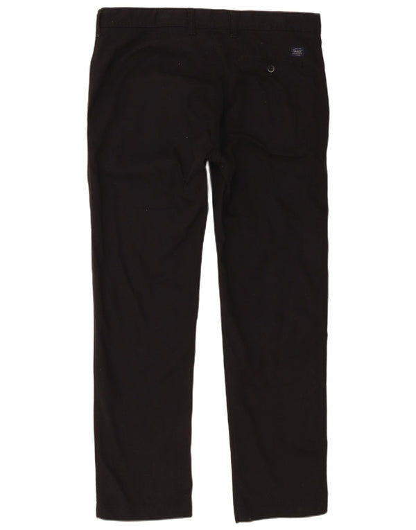 Calça chino reta masculina Marks & Spencer W36 L31 algodão preto