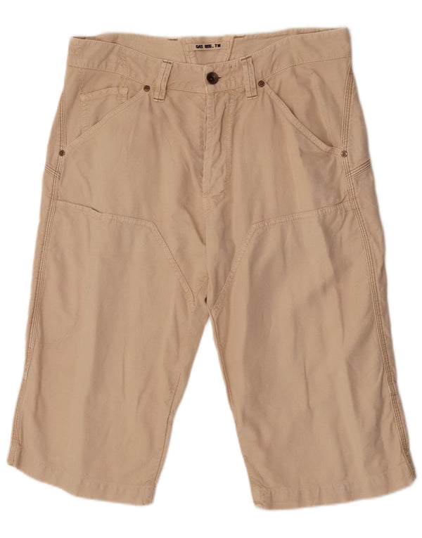 Gas Mens Chino Shorts W33 Algodão Bege Médio
