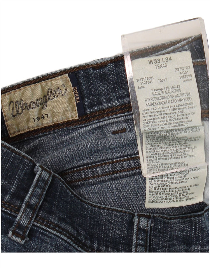 WRANGLER Masculino Texas Straight Jeans W33 L34 Azul