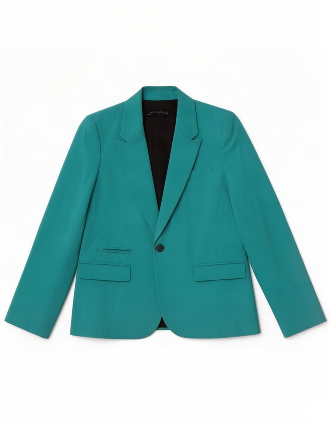 Jaqueta blazer feminina Zara com 1 botão Reino Unido 14 grande turquesa