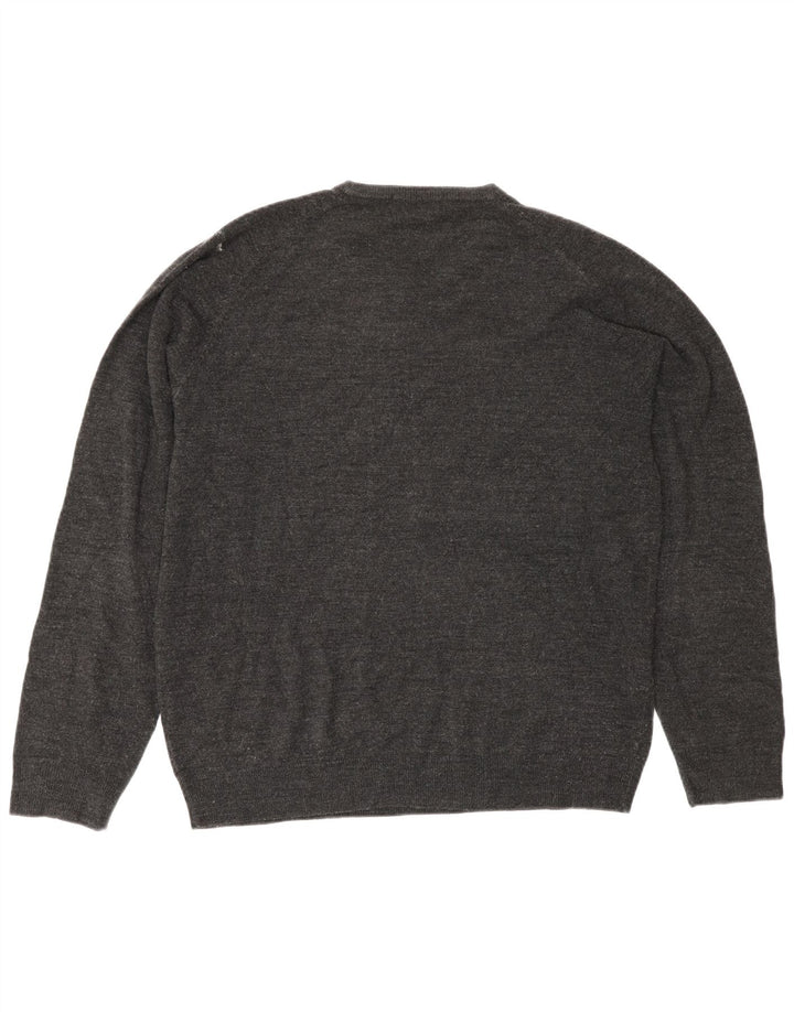 Suéter masculino Marks & Spencer com gola redonda e acrílico cinza médio