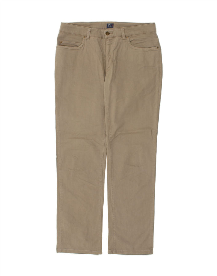TRUSSARDI Womens Straight Casual Trousers W32 L32 Beige Cotton Vintage Trussardi and Second-Hand Trussardi from Messina Hembry 