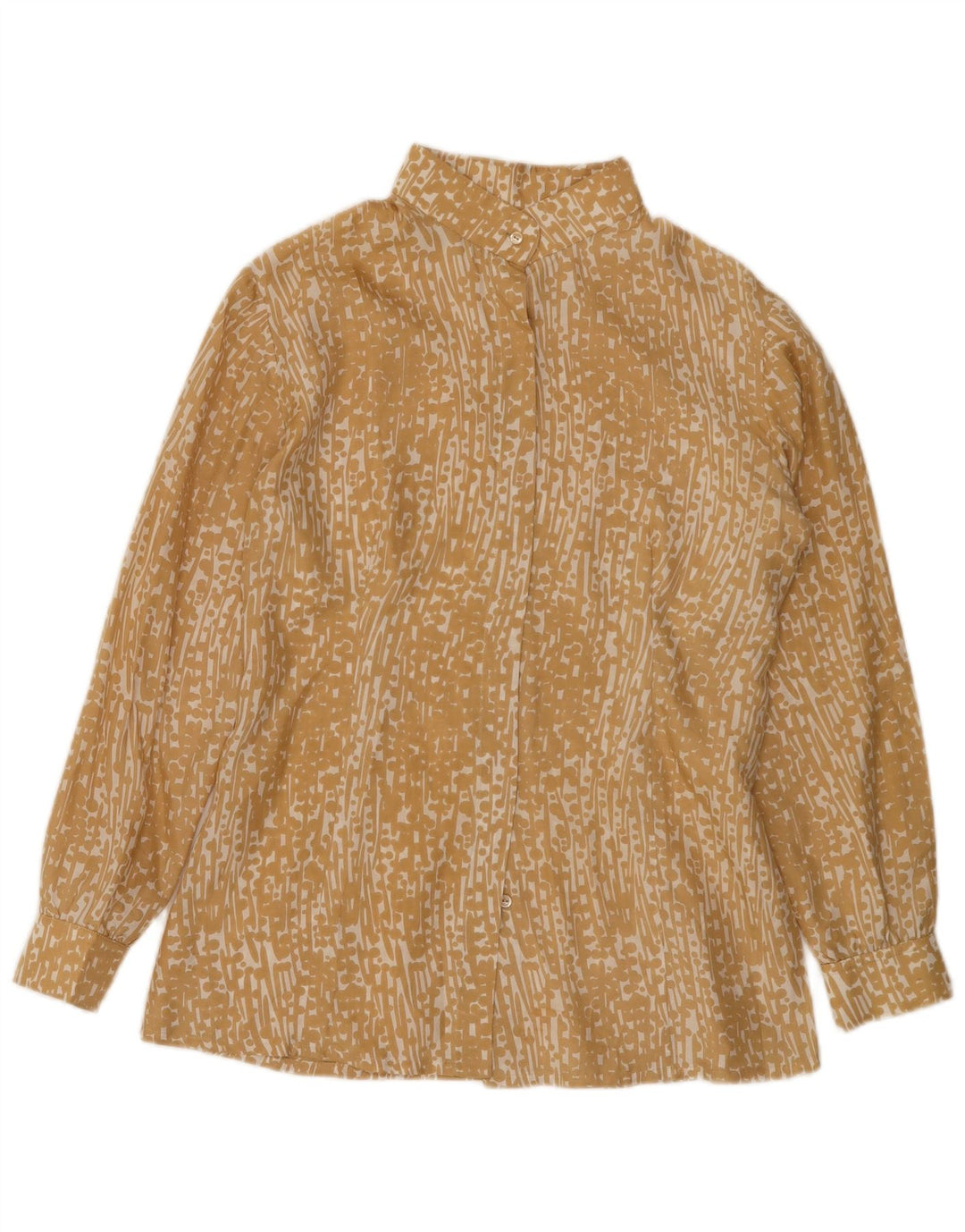 Blusa feminina vintage UK 12 médio amarelo manchado