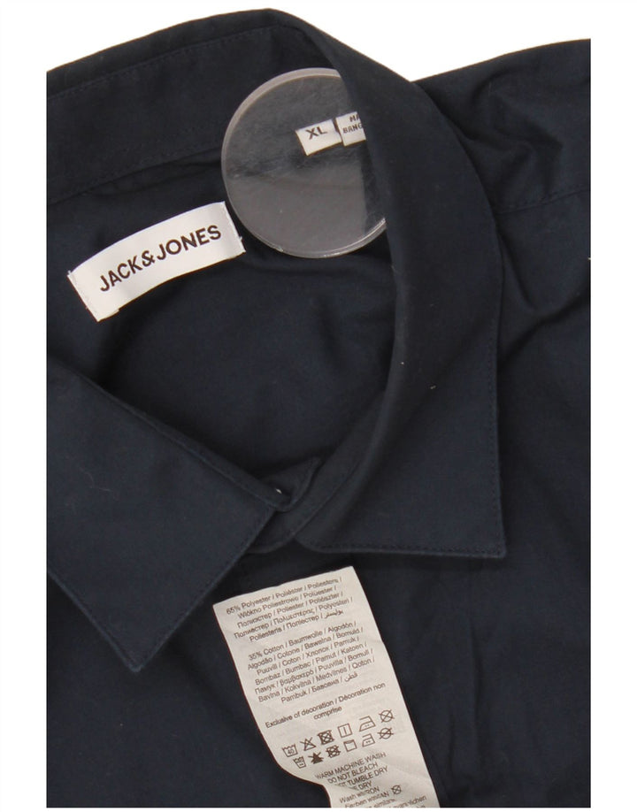Camisa masculina JACK & JONES XL azul marinho poliéster