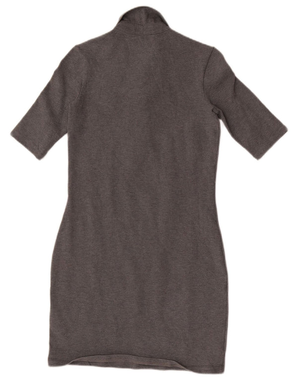 Vestido polo feminino Lacoste Slim Fit tamanho 32 XS cinza algodão manchado