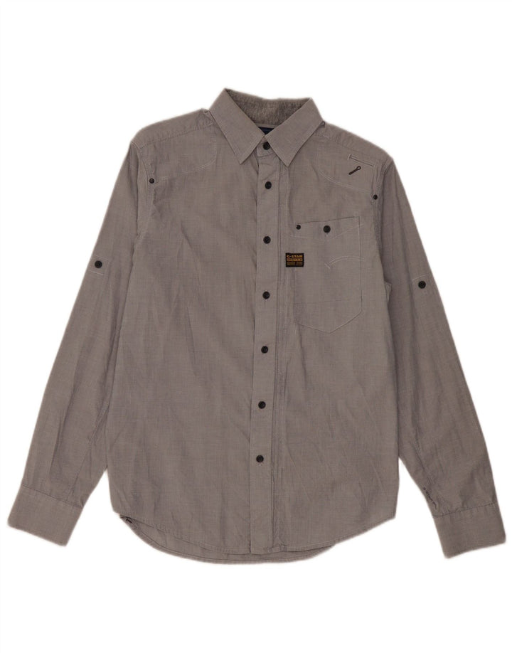 Camisa masculina G-Star algodão cinza médio