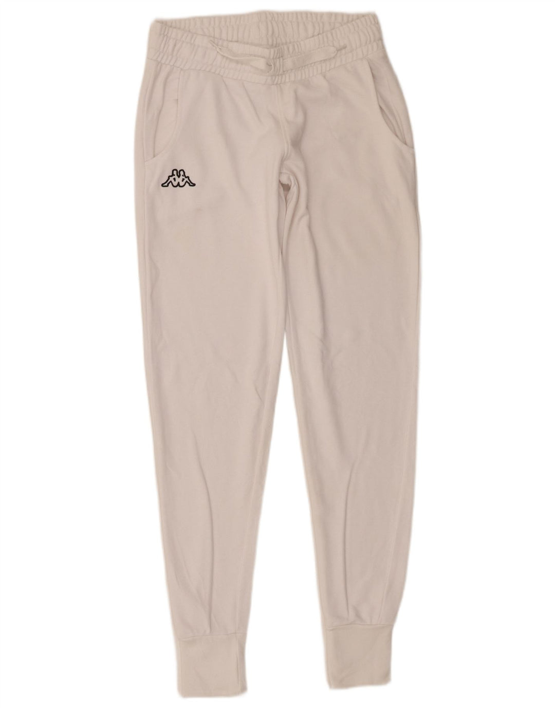Calça de treino feminina Kappa Joggers UK 10 pequena branca
