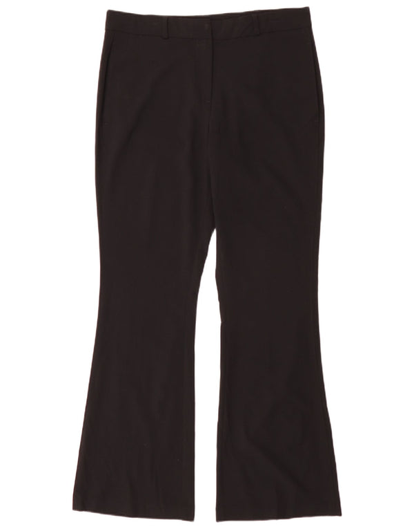 Calça feminina Marks & Spencer Flare Suit UK 12 Médio W30 L31 Preta