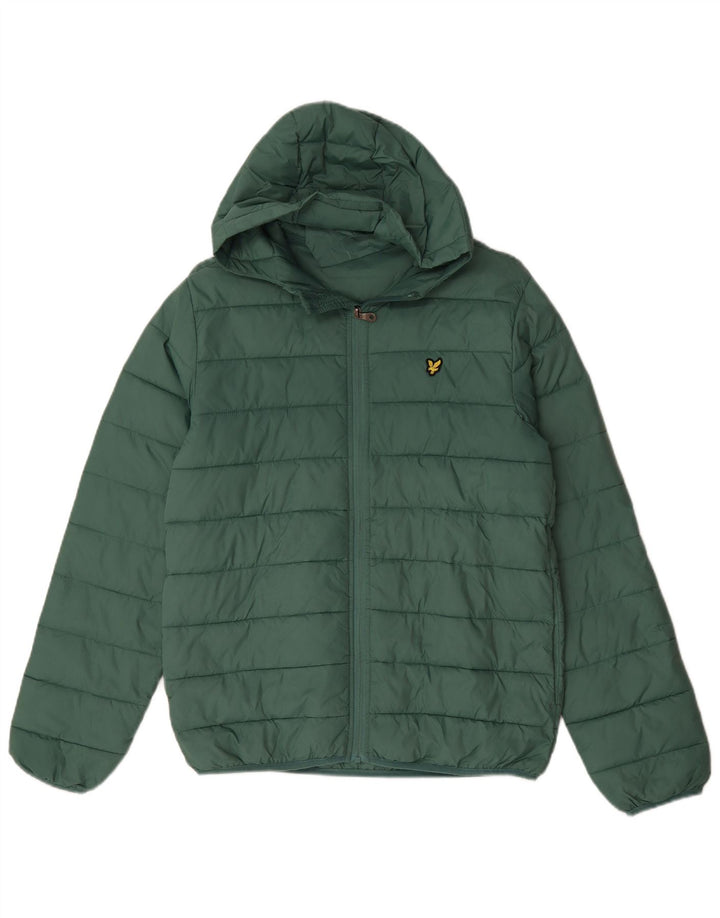 Jaqueta acolchoada com capuz para meninos Lyle & Scott 15-16 anos poliamida verde