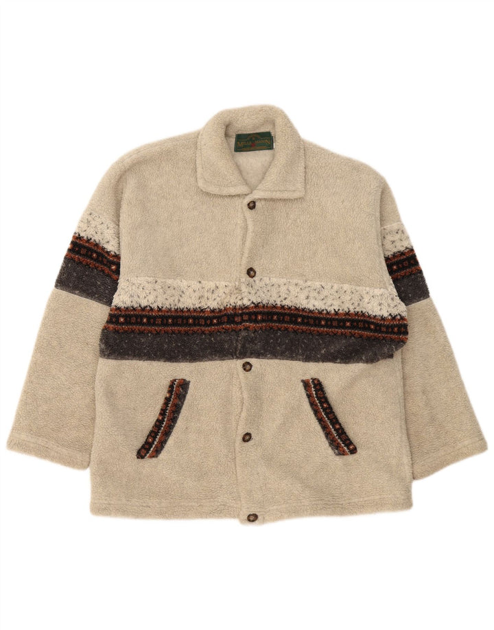 Jaqueta de lã masculina vintage UK 42 XL poliéster Colourblock cinza