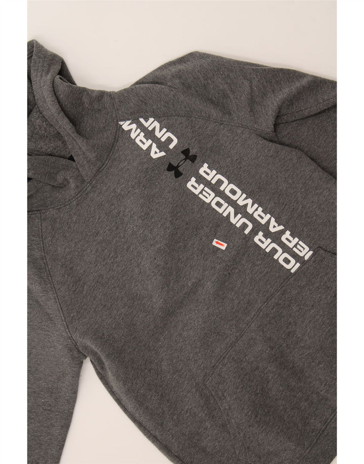 UNDER ARMOUR Boys Graphic Hoodie Jumper 13-14 Years XL Grey Cotton Vintage Under Armour and Second-Hand Under Armour from Messina Hembry 