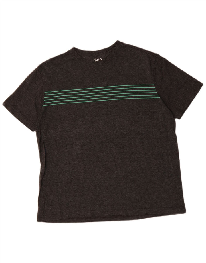 Camiseta masculina LEE grande algodão cinza