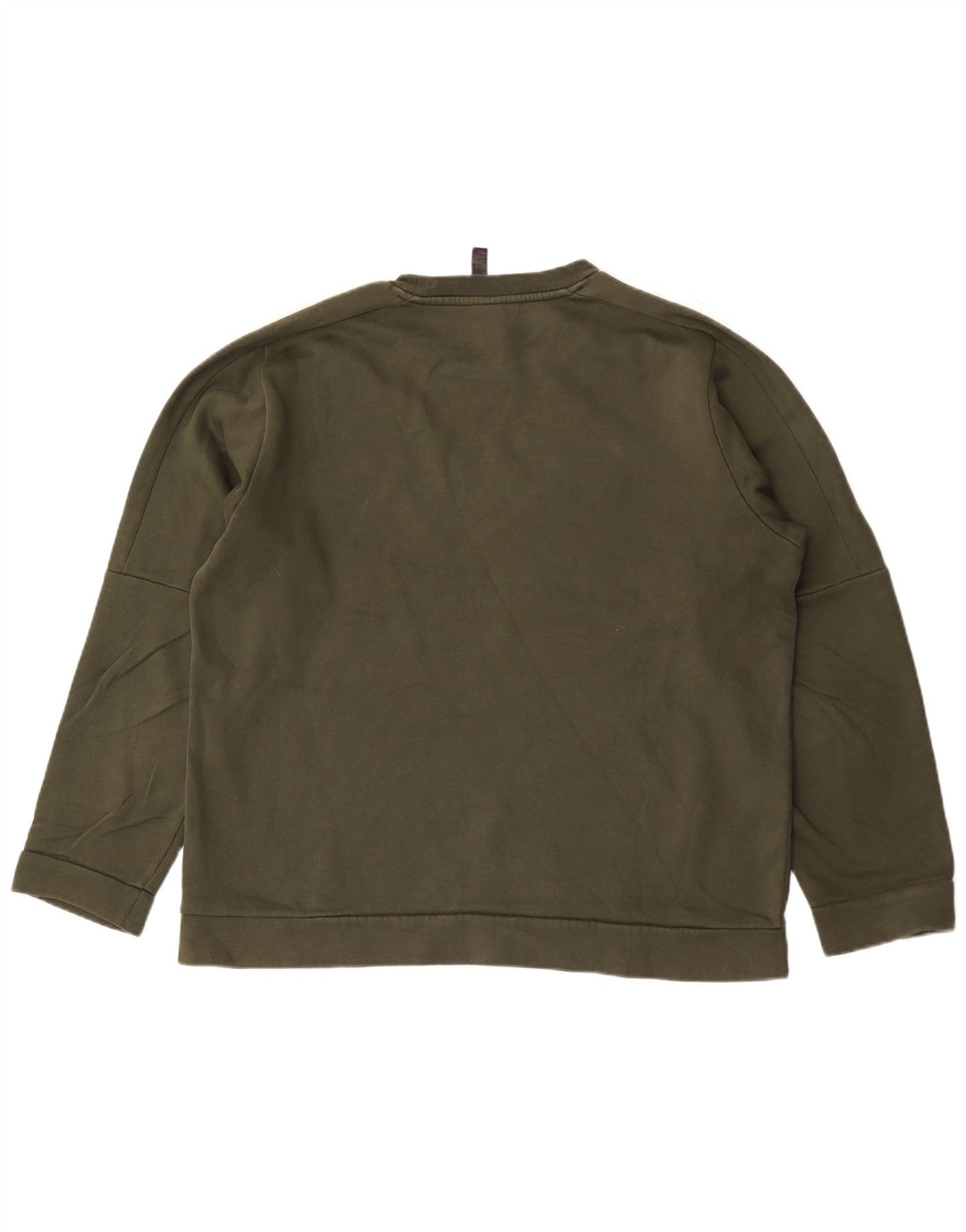 Adidas Mens Moletom Jumper Grande Cáqui Colorblock Algodão