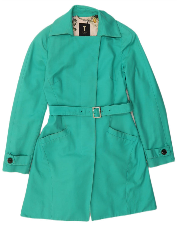 Trench coat feminino Ted Baker tamanho 2 pequeno algodão verde