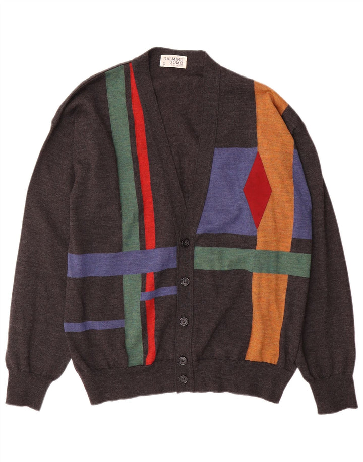 Suéter cardigã masculino DALMINE IT 54 XL cinza Argyle/lã diamante