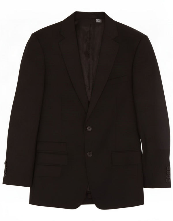 Jaqueta Blazer masculina de 2 botões Zara UE 46 pequena lã preta
