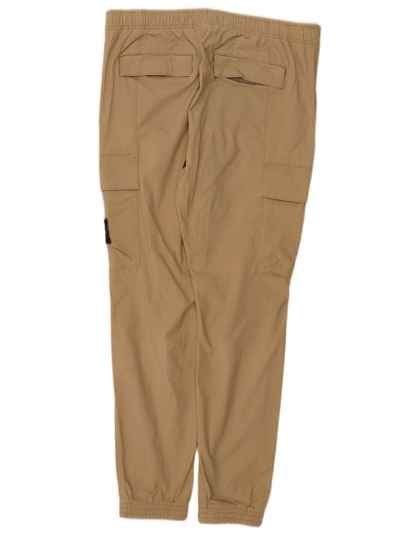 Calvin Klein Mens Joggers Cargo Calças Grande W34 L29 Algodão Bege