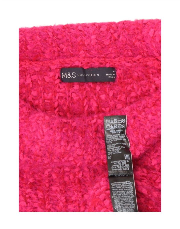 Suéter feminino Marks & Spencer com gola redonda Reino Unido 14 médio rosa manchado