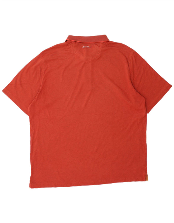 EDDIE BAUER Camisa polo masculina XL algodão laranja