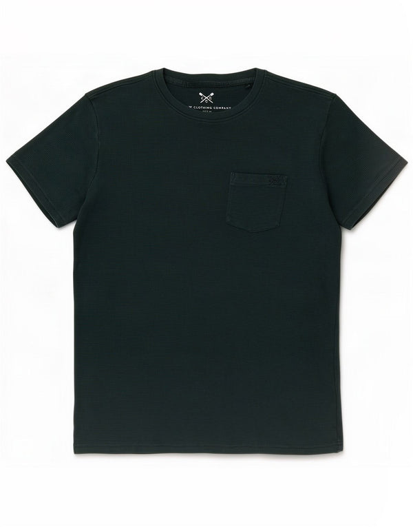 Crew Clothing Camiseta masculina Top de algodão verde médio