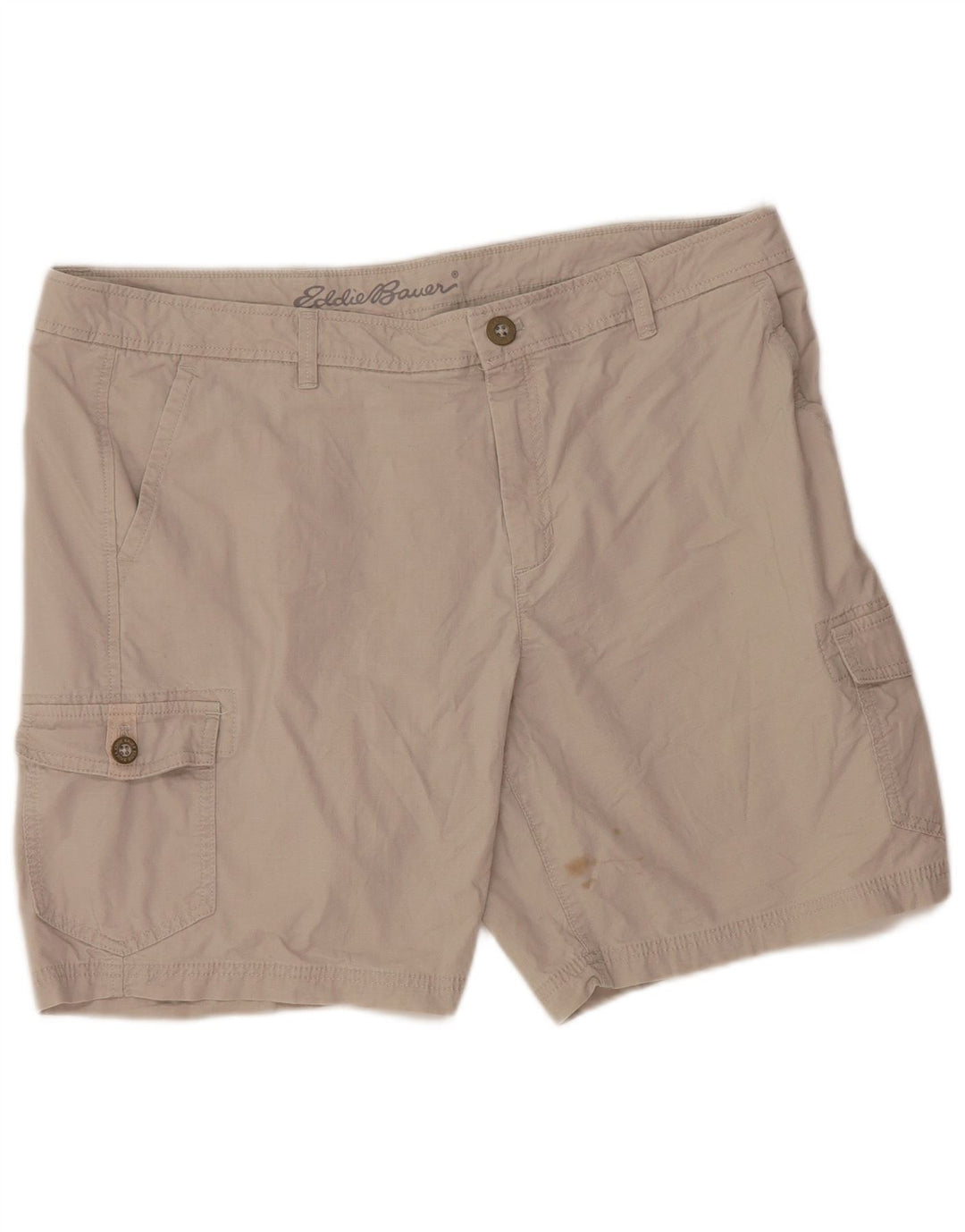 Shorts cargo feminino EDDIE BAUER US 16 2XL W38 algodão cinza