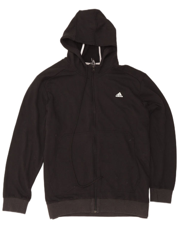 Suéter masculino Adidas Climalite Zip com capuz 2XL poliéster preto