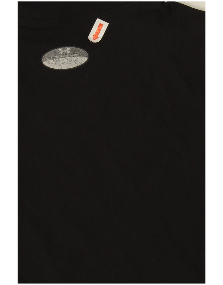 Top feminino Under Armour manga comprida UK 10 pequeno preto nylon