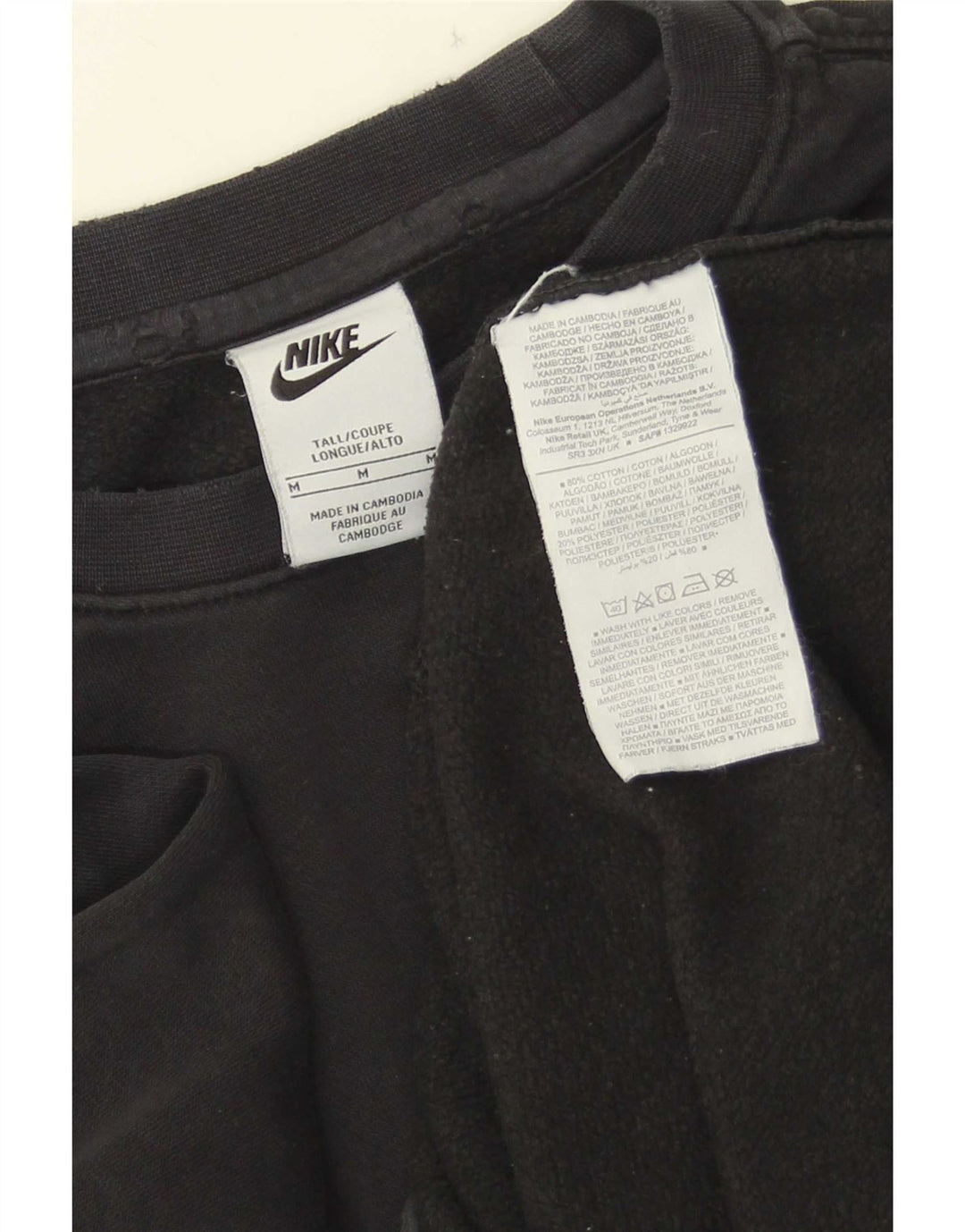 Nike masculino moletom jumper médio algodão preto