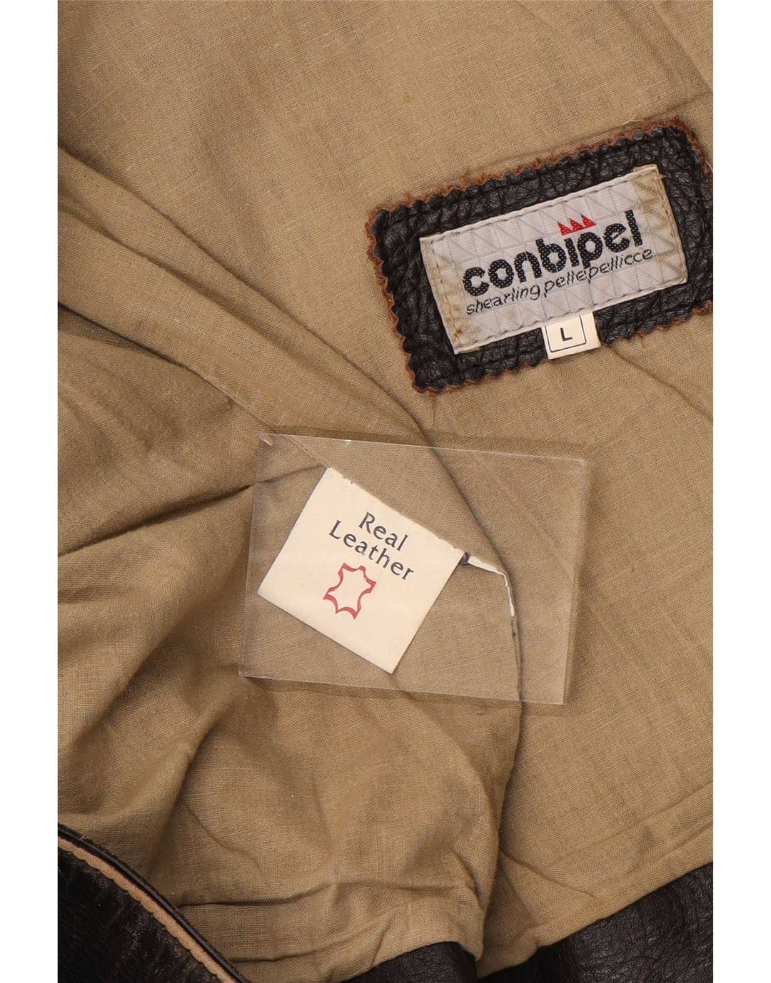 Colete masculino de couro Conbipel UK 40 grande couro marrom