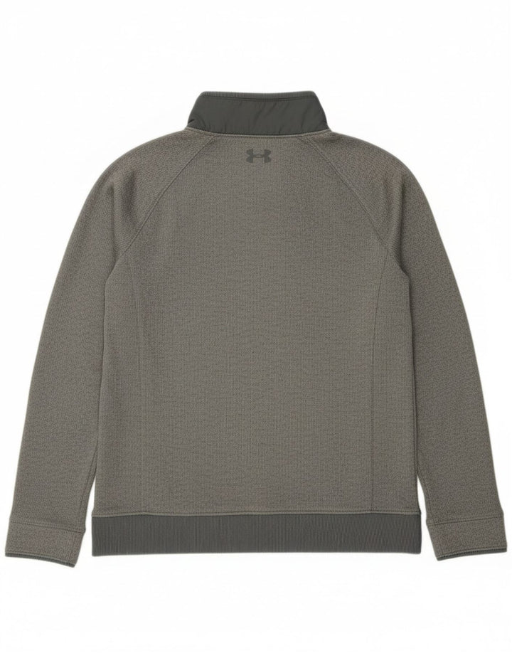Suéter Under Armour Boys com gola e botão 11-12 anos grande cinza