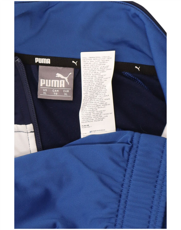 PUMA Mens Tracksuit Top Jacket XL Azul Colourblock Poliéster