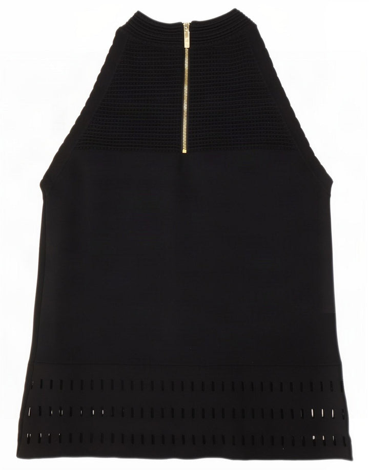 Blusa feminina Ted Baker tamanho superior 2 viscose preta pequena