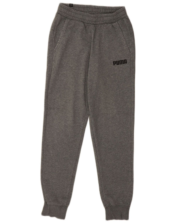 Calça de treino masculina Puma Joggers pequeno algodão manchado cinza