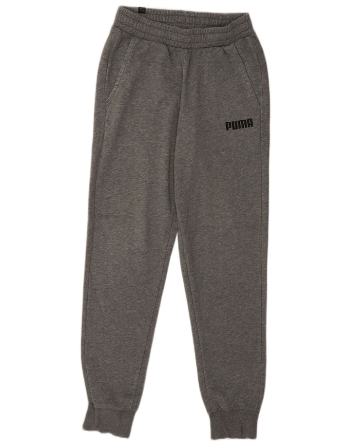Calça de treino masculina Puma Joggers pequeno algodão manchado cinza