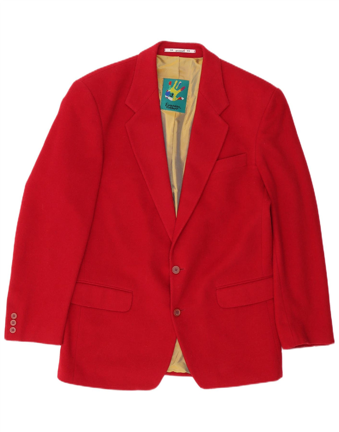 Jaqueta Blazer Avanti Masculina com 2 Botões Reino Unido 38 Lã Vermelha Média