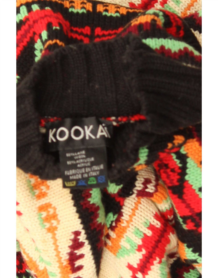 Suéter feminino Kookai com gola tartaruga Reino Unido 16 grande multicolorido
