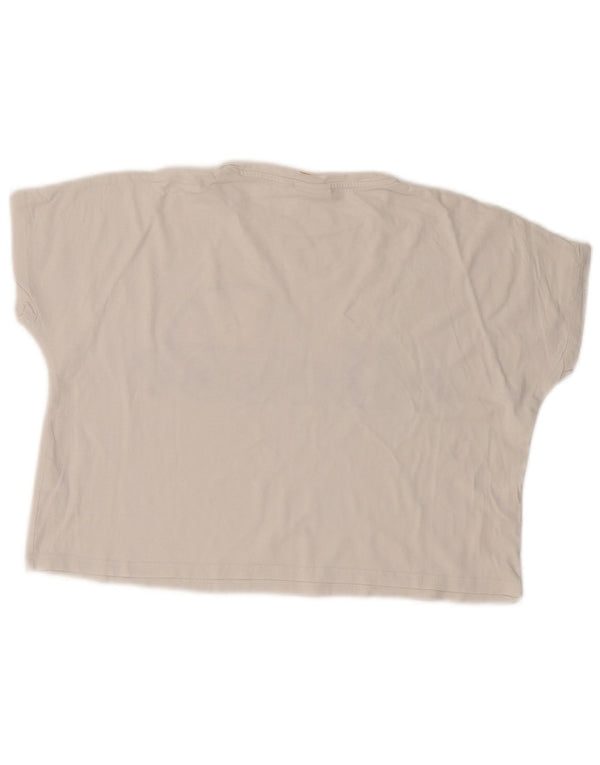 Camiseta feminina ELLESSE Heritage Oversized Crop Graphic UK 6 XS Branco