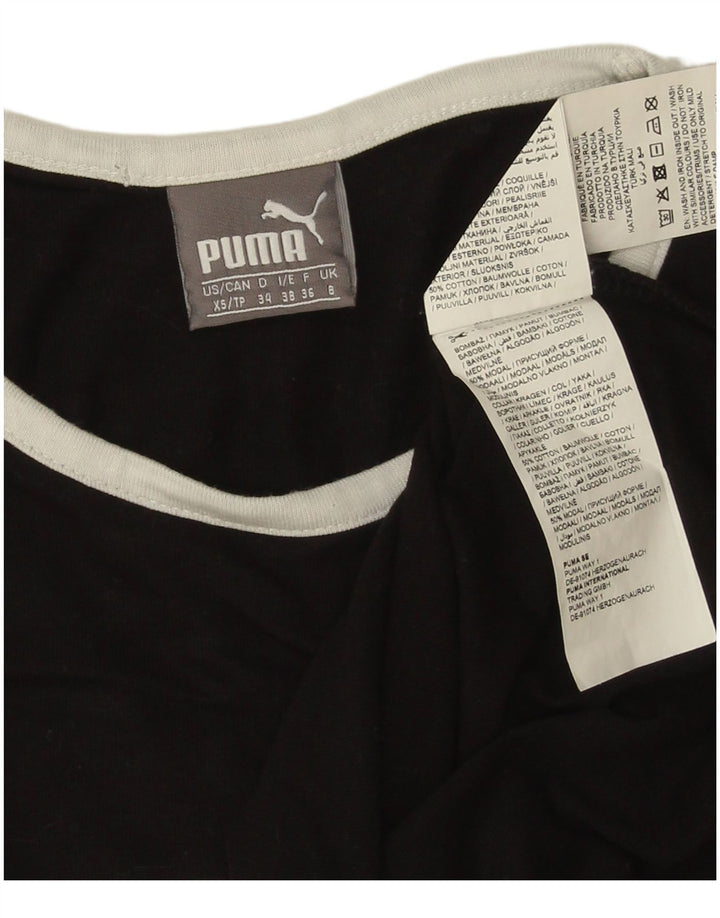 Puma Camiseta Feminina Graphic Top UK 8 Pequena Modal Preta