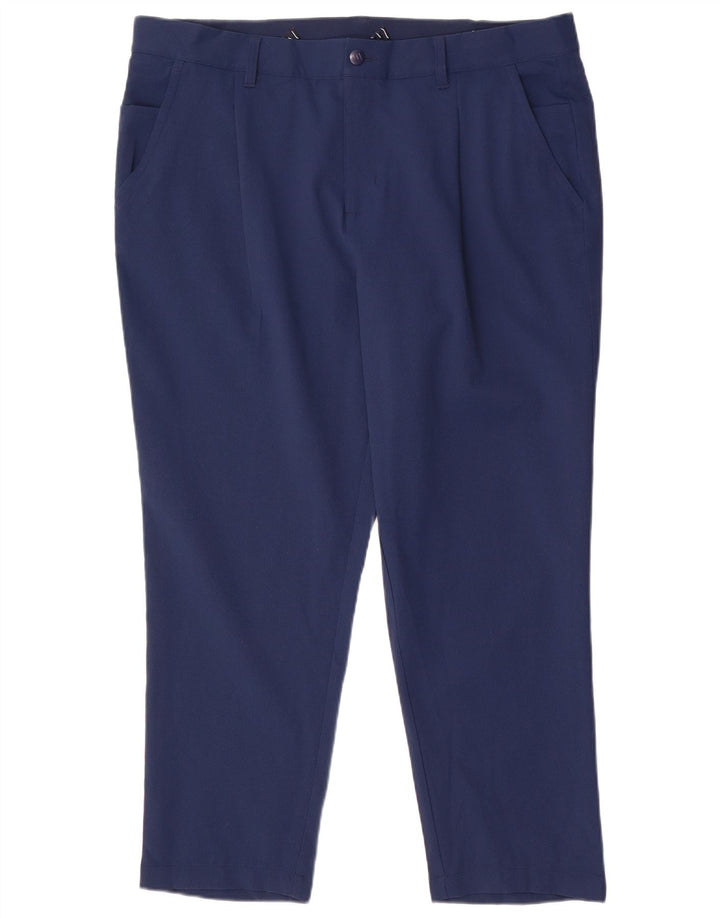 Calça Chino Adidas Masculina Pegged W38 L28 Azul Marinho Poliéster