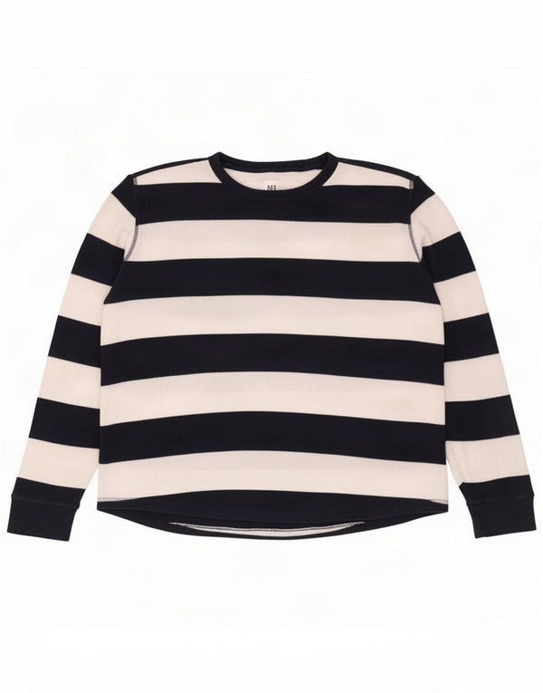 Gap Mens Top Manga Longa Grande Algodão Listrado Azul Marinho