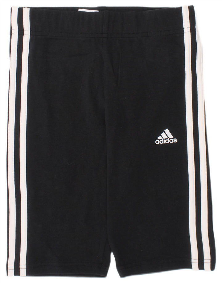 Shorts esportivos femininos Adidas 11-12 anos algodão preto