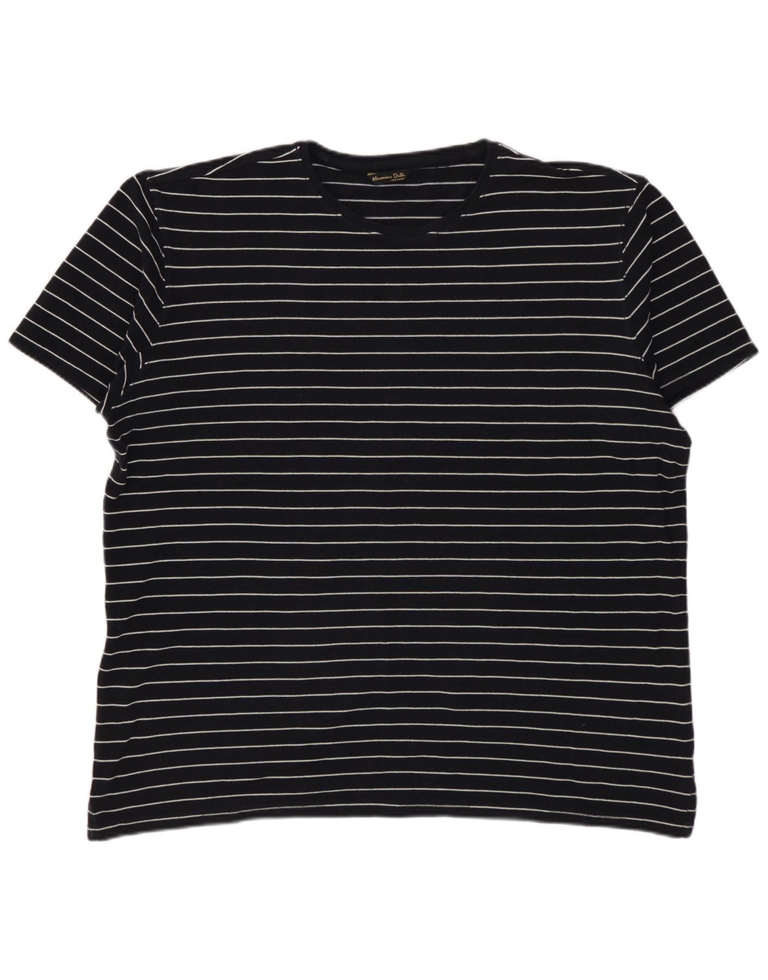 Camiseta masculina MASSIMO DUTTI XL preta listrada