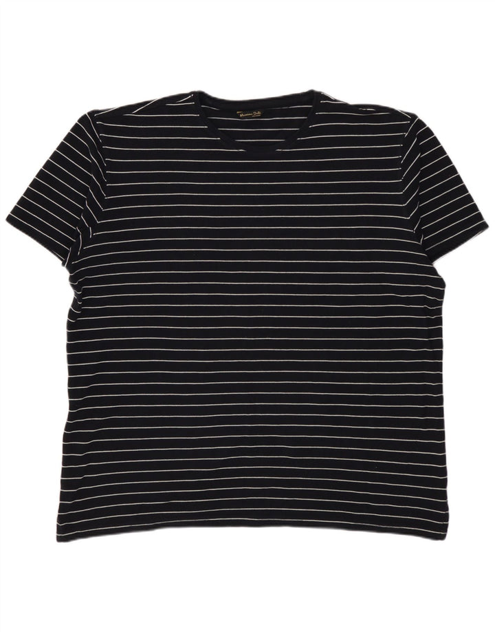 Camiseta masculina MASSIMO DUTTI XL preta listrada