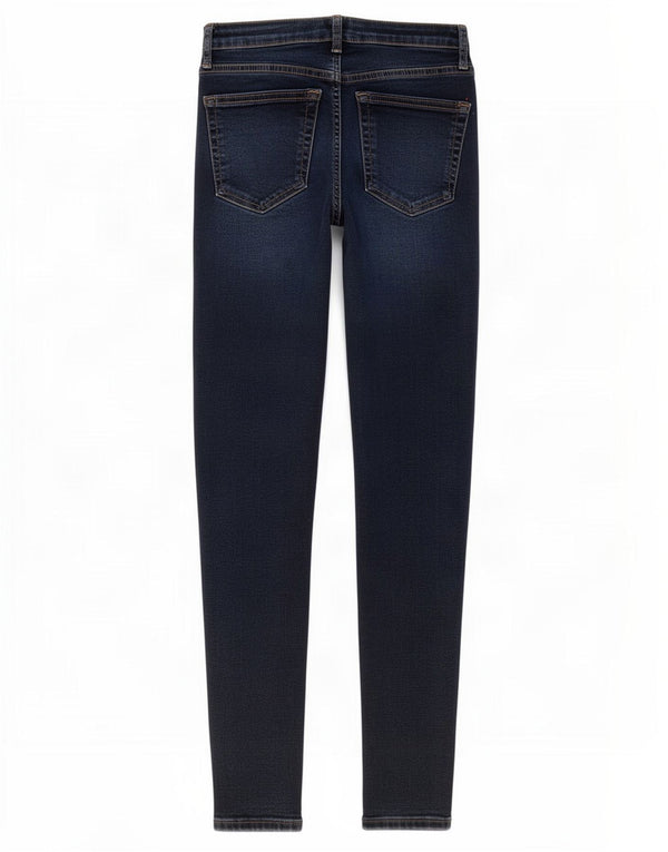 Topshop feminino Jamie High Rise super skinny jeans W25 L27 algodão azul