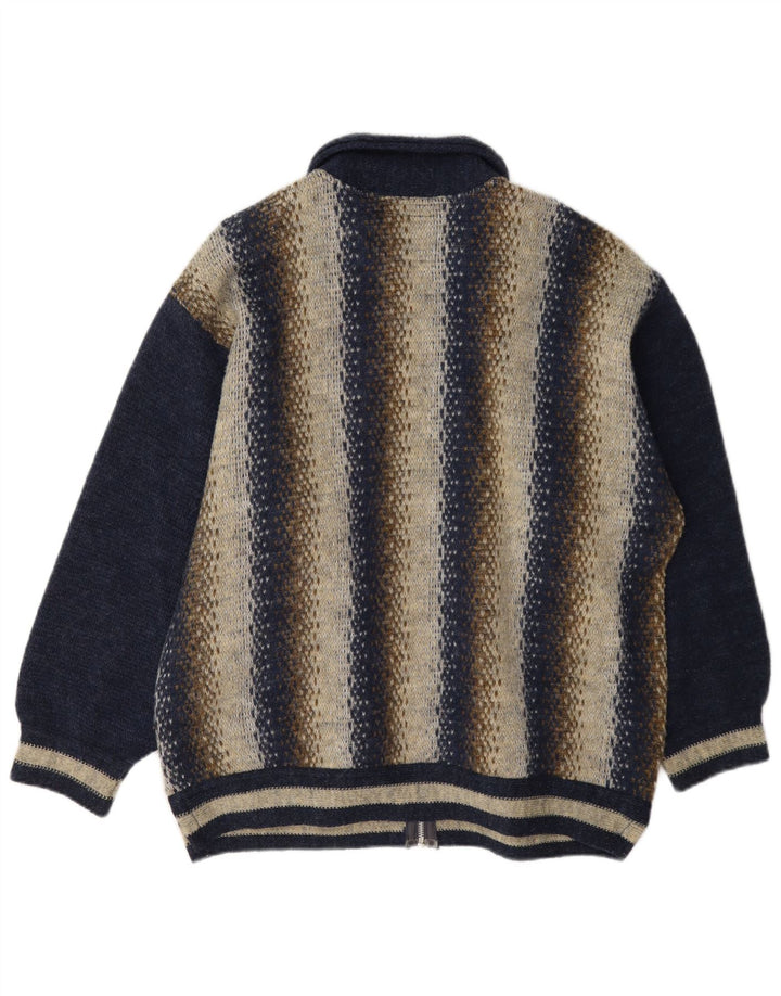 Jaqueta acolchoada masculina ONE WAY UK 40 grande lã azul marinho